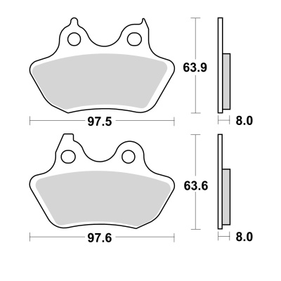 Braking Juego de pastillas de freno semimetálicas SM1 para Harley