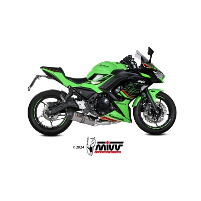 Mivv Full system 2x1 Oval Titanio con tapa carbono Kawasaki Ninja 650 / Z650 2024 (2 sondas lambda)