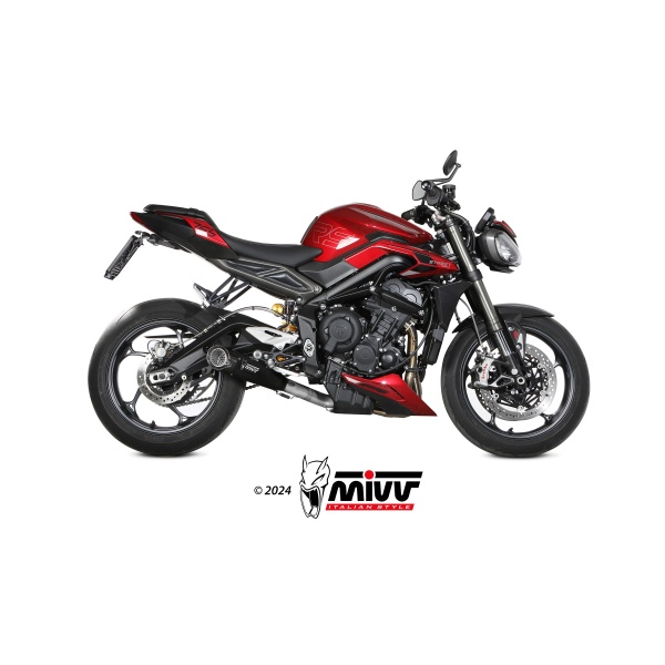 Mivv Full system 3x1 X-M5 Black Triumph Street Triple 765 R / RS 2023-24