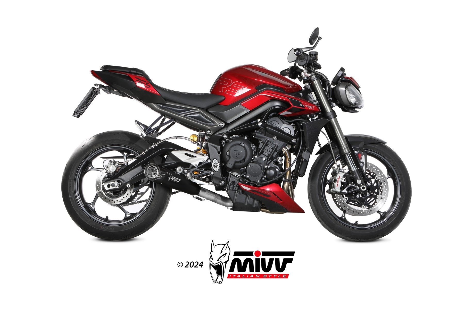 Mivv Full system 3x1 X-M5 Black Triumph Street Triple 765 R / RS 2023-24