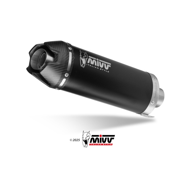Mivv Slip-On AK-1 Black con tapa de carbono Kawasaki Z500 / SE 2024-25