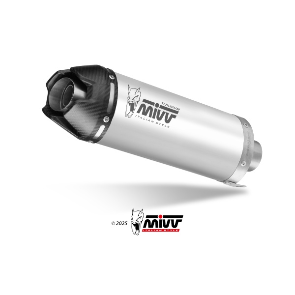 Mivv Slip-On AK-1 Titanium con tapa de carbono Kawasaki Z500 / SE 2024-25