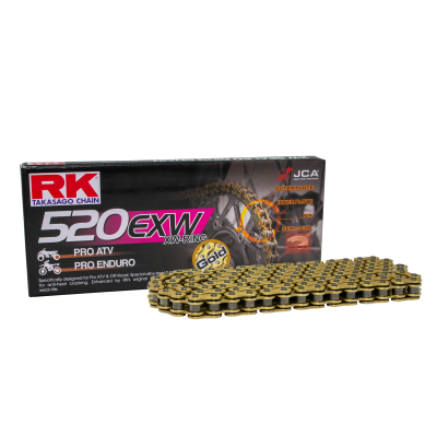 RK Cadena 520EXW con 120 Eslabones con Enganche con Clip Rápido en Color Oro