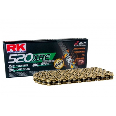 RK Cadena 520XRE con 116 Eslabones con Enganche para Remachar en Color Oro