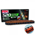 RK Cadena 520XSO con 120 Eslabones Enganche para Remachar en Color Naranja