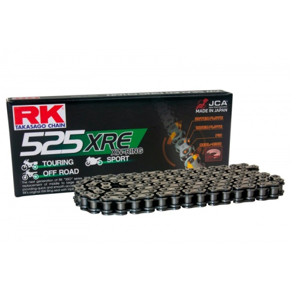 RK Cadena 525XRE con 114 Eslabones con Enganche para Remachar