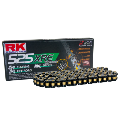 RK Cadena 525XRE con 120 Eslabones con Enganche para Remachar en Color Negro