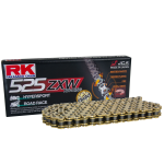 RK Cadena 525ZXW con 114 Eslabones con Enganche para Remachar en Color Oro