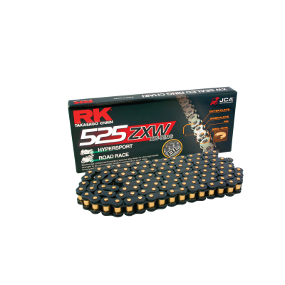 RK Cadena 525ZXW con 118 Eslabones con Enganche para Remachar en Color Negro