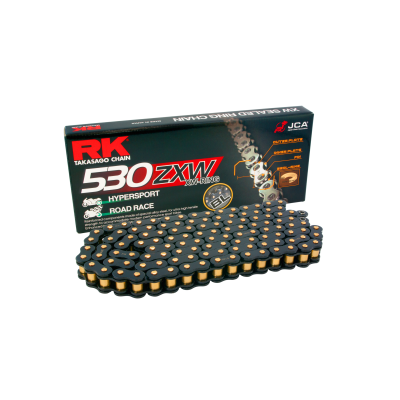RK Cadena 530ZXW con 118 Eslabones Enganche para Remachar en Color Negro