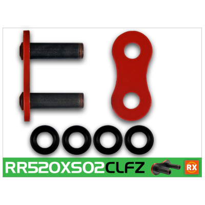 RK Eslabón 520XSO2/Enganche para Remachar en Color Rojo