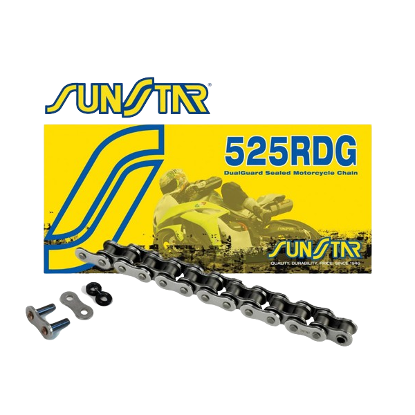 Sunstar Cadena 525RDG con 114 Eslabones Enganche para Remachar